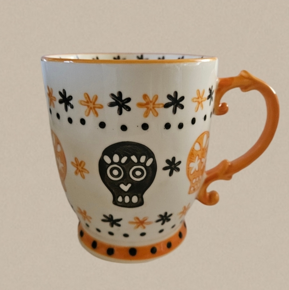 Halloween Mug Skulls Stars Polka Dots By Belle Maison
